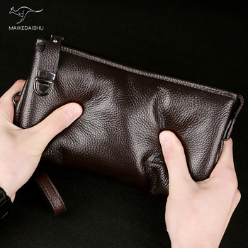 Maiko ds Geantă de mână din piele pentru bărbați cu protecție anti-furt, stil urban, monocrom