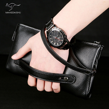 Maiko ds Geantă de mână din piele pentru bărbați cu protecție anti-furt, stil urban, monocrom