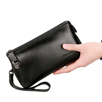 Maiko ds Geantă de mână din piele pentru bărbați cu protecție anti-furt, stil urban, monocrom