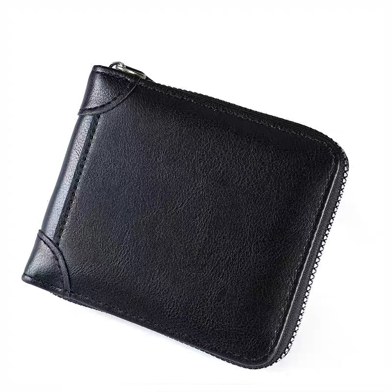Pánska krátka peňaženka z PU kože s viacerými priehradkami na karty a mincovníkom, mestský jednoduchý štýl