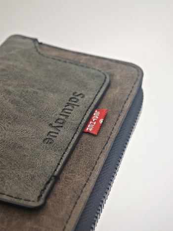 PU kožený karty držiteľ so zipsom – Veľká kapacita, priehradka na vodičský preukaz, mincovník, prenášateľné multifunkčné uloženie