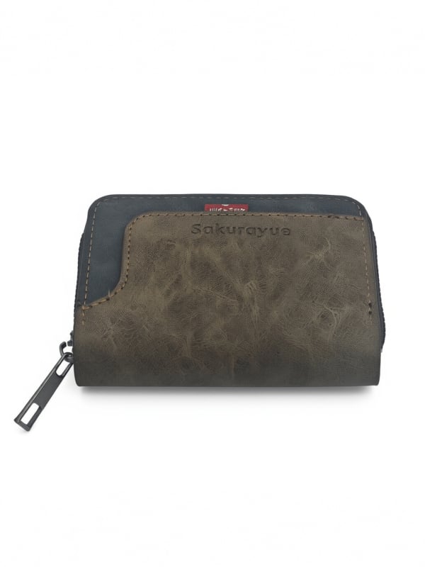 PU kožený karty držiteľ so zipsom – Veľká kapacita, priehradka na vodičský preukaz, mincovník, prenášateľné multifunkčné uloženie