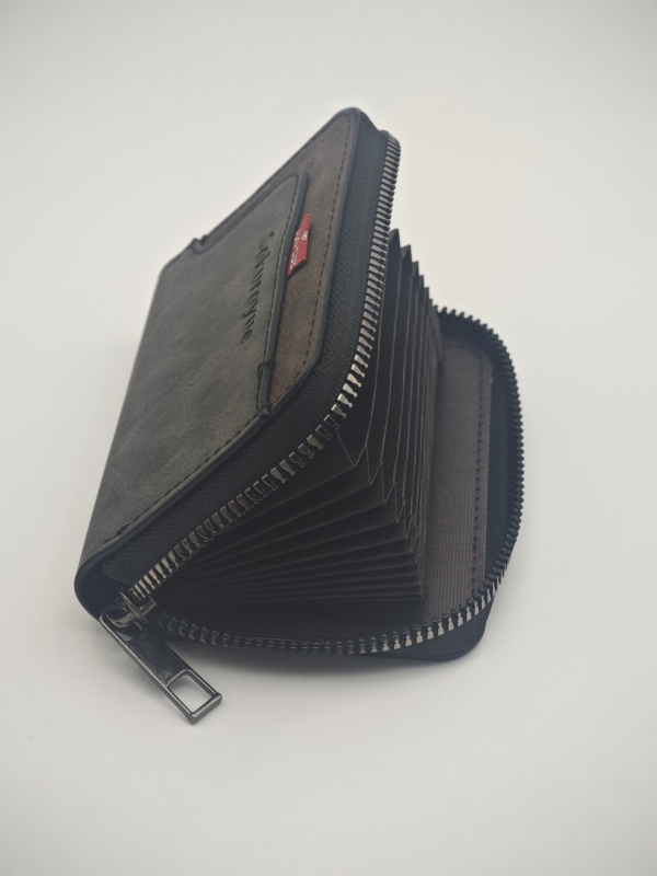 PU kožený karty držiteľ so zipsom – Veľká kapacita, priehradka na vodičský preukaz, mincovník, prenášateľné multifunkčné uloženie