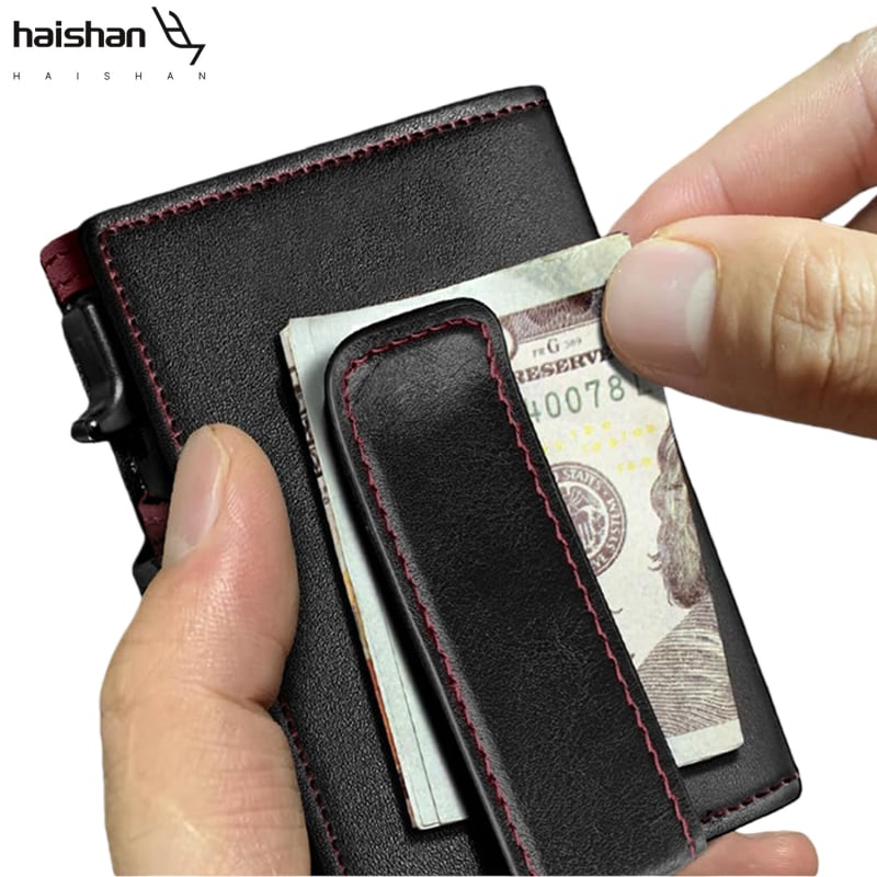 HAISHAN Portofel scurt - Material Super Fiber, Anti-fraudă, Primăvara 2025