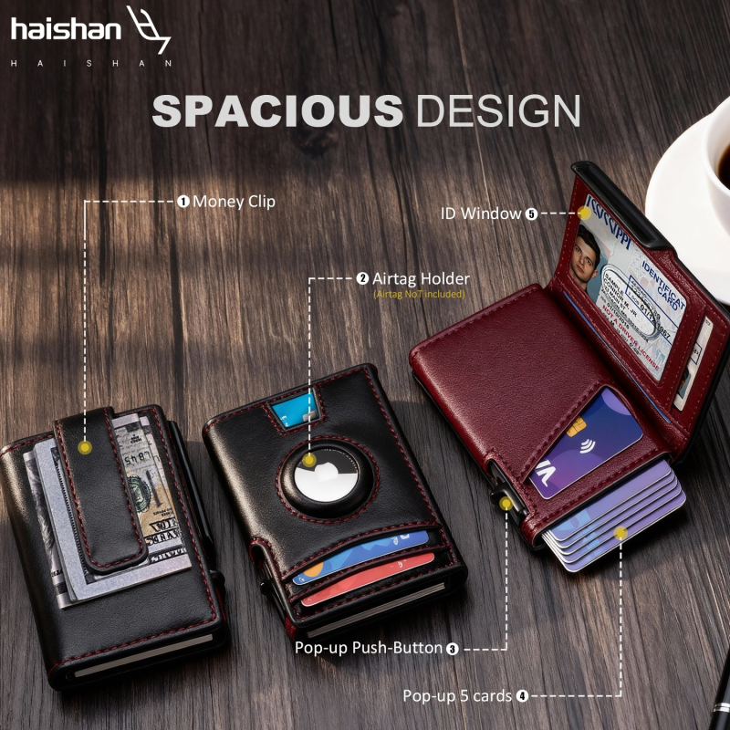 HAISHAN Portofel scurt - Material Super Fiber, Anti-fraudă, Primăvara 2025