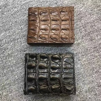 Ανδρικό πορτοφόλι από δέρμα κροκοδειλίου, μονή πτυχή, ανοιχτός σχεδιασμός, κλιπ χαρτονομισμάτων, θήκες καρτών και θήκη φωτογραφιών