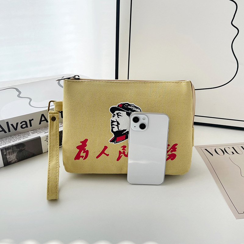 Muška clutch torba od platna, trostruka konstrukcija, retro stil, otporna na habanje (Proljeće 2025)