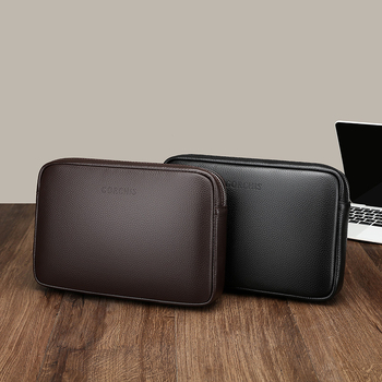 Muška kožna clutch torba, velika kapaciteta, vodoravni kvadratni oblik, zatvarač, unutarnje: džep za novac, džepovi za kartice, džep za dokumente, model G6187