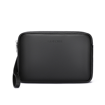 Muška kožna clutch torba, velika kapaciteta, vodoravni kvadratni oblik, zatvarač, unutarnje: džep za novac, džepovi za kartice, džep za dokumente, model G6187