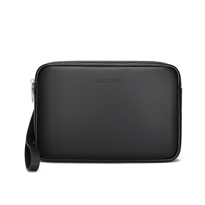Muška kožna clutch torba, velika kapaciteta, vodoravni kvadratni oblik, zatvarač, unutarnje: džep za novac, džepovi za kartice, džep za dokumente, model G6187