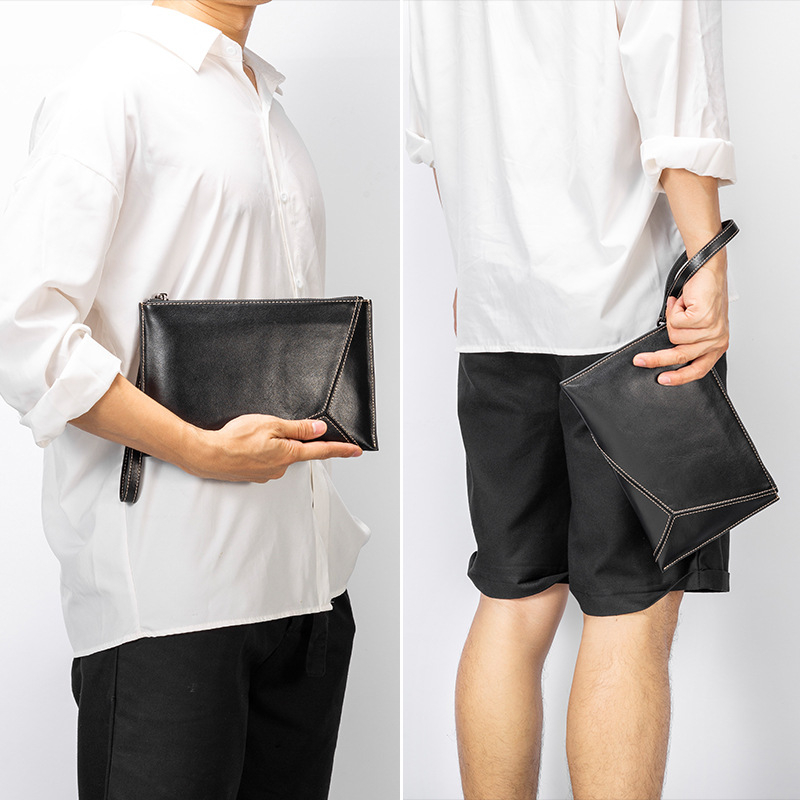 Muški clutch PARSONKER 6699, gradska jednostavnost, prava koža, podstava od poliestera, smanjenje opterećenja