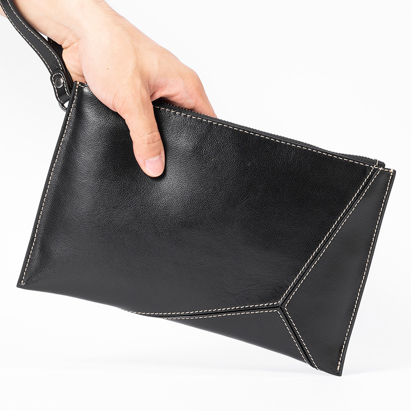 Muški clutch PARSONKER 6699, gradska jednostavnost, prava koža, podstava od poliestera, smanjenje opterećenja