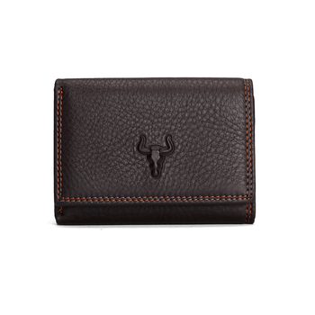 Famous Craftsman Leather Goods Novčanik od prave kože i držač kartica, s više pretinaca za kartice, unisex, kompaktni trodijelni kožni novčanik od vrhunske teleće kože