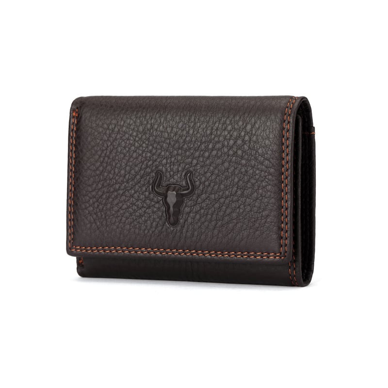 Famous Craftsman Leather Goods Novčanik od prave kože i držač kartica, s više pretinaca za kartice, unisex, kompaktni trodijelni kožni novčanik od vrhunske teleće kože