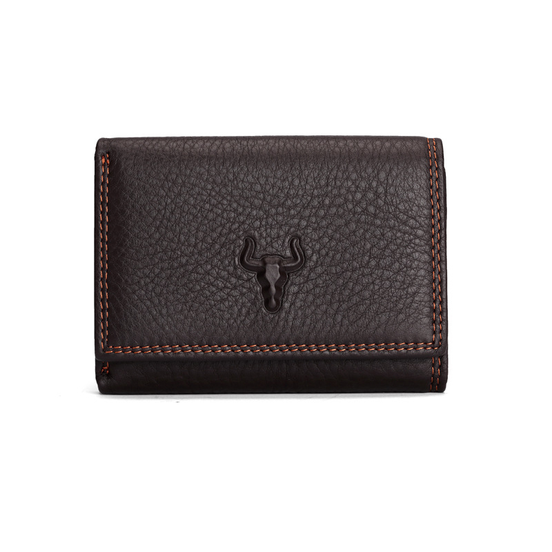 Famous Craftsman Leather Goods Novčanik od prave kože i držač kartica, s više pretinaca za kartice, unisex, kompaktni trodijelni kožni novčanik od vrhunske teleće kože