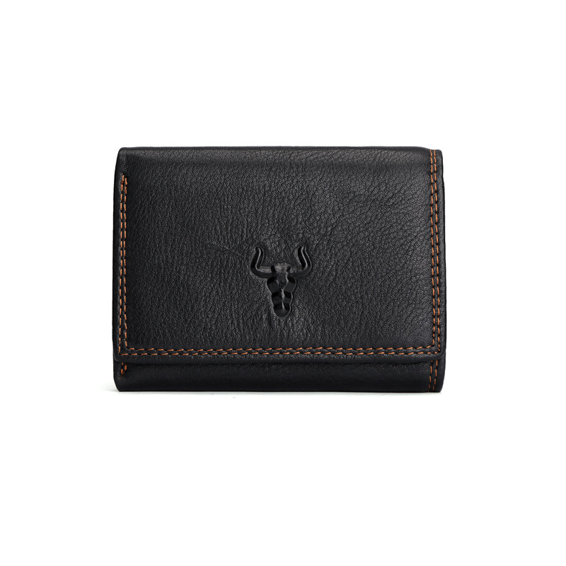 Famous Craftsman Leather Goods Novčanik od prave kože i držač kartica, s više pretinaca za kartice, unisex, kompaktni trodijelni kožni novčanik od vrhunske teleće kože