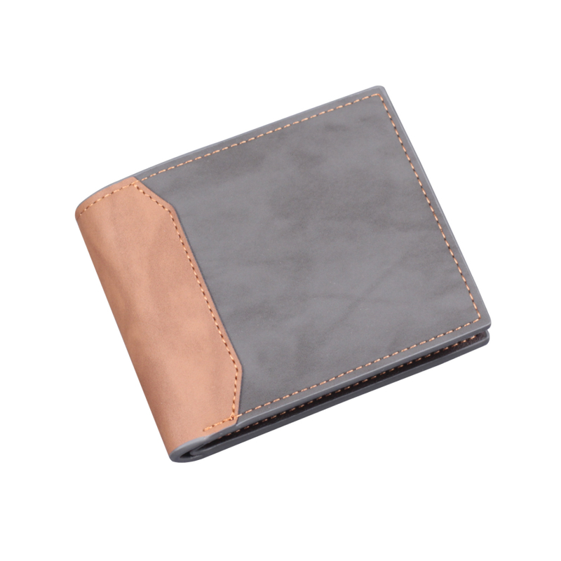 Pánska krátka peňaženka — PU koža, laserovo gravírovaná, ultra ľahká, rozšíriteľná, geometrický vzor