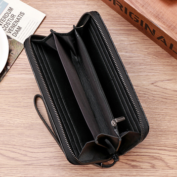 Portofel clutch masculin lung, cu model de crocodil, multe compartimente pentru carduri, 1 fermoar, capacitate mare (Material: PU; Captușeală: poliester; Sezon: primăvara 2024)