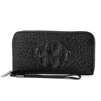 Portofel clutch masculin lung, cu model de crocodil, multe compartimente pentru carduri, 1 fermoar, capacitate mare (Material: PU; Captușeală: poliester; Sezon: primăvara 2024)