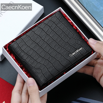 Muški bifold novčanik od teleće kože, gradska jednostavnost, jednofarbni uzorak, model QB2221-1, CaecnKoen