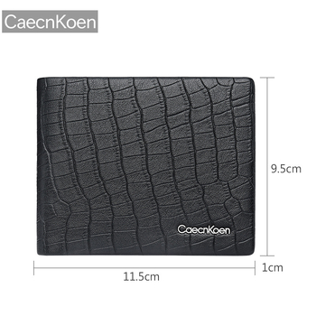 Muški bifold novčanik od teleće kože, gradska jednostavnost, jednofarbni uzorak, model QB2221-1, CaecnKoen