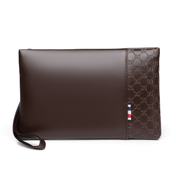 Muška PU clutch torba, vodootporna, karirani uzorak, poliester podstava, brend Nine thousand cats