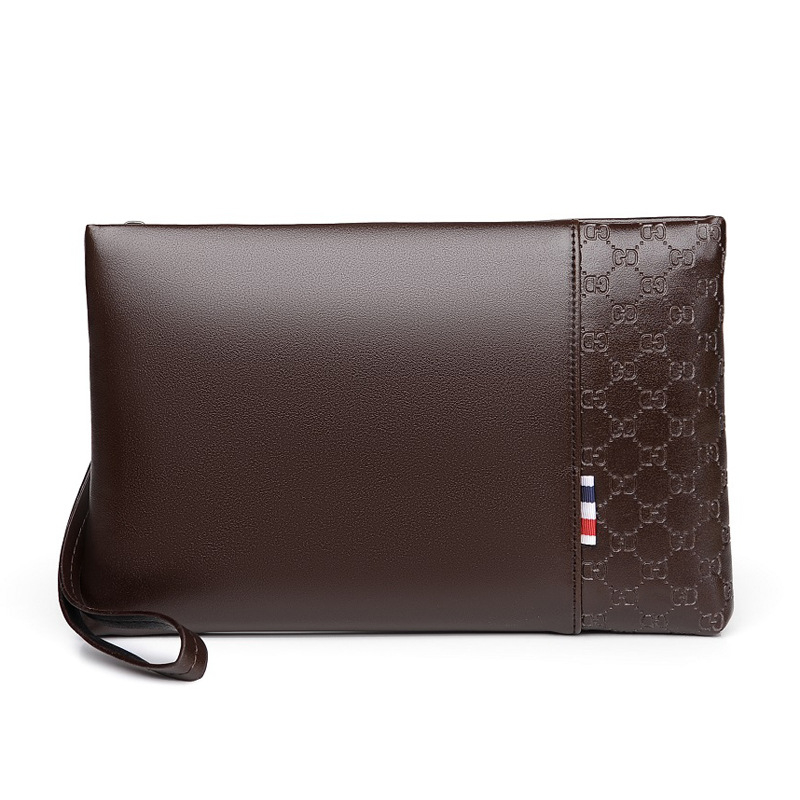 Muška PU clutch torba, vodootporna, karirani uzorak, poliester podstava, brend Nine thousand cats