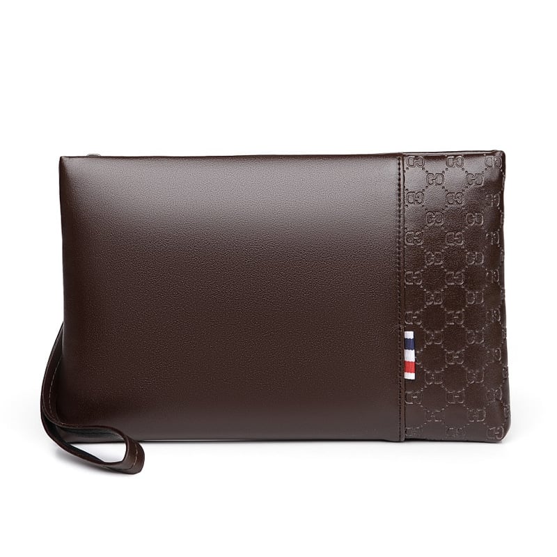 Muška PU clutch torba, vodootporna, karirani uzorak, poliester podstava, brend Nine thousand cats