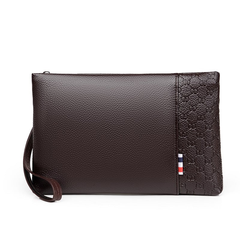 Muška PU clutch torba, vodootporna, karirani uzorak, poliester podstava, brend Nine thousand cats