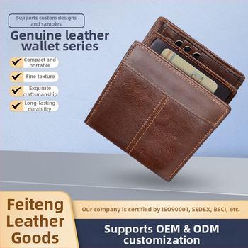 Ανδρικό πορτοφόλι από γνήσιο δέρμα, διπλωτό με πολλαπλές θήκες καρτών, πολλά διαμερίσματα για χαρτονομίσματα και θήκη με φερμουάρ, δυνατότητα λογότυπου κατά παραγγελία