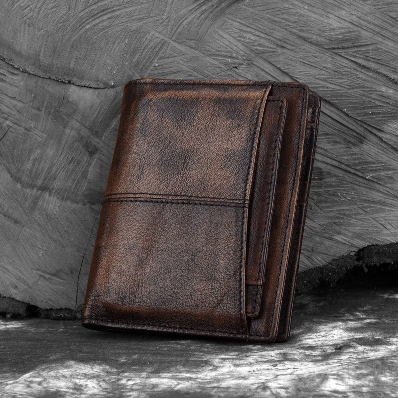 Paulson 9089 Bi-fold novčanik od prave kože, gornji sloj bikove kože, urbano minimalistički stil