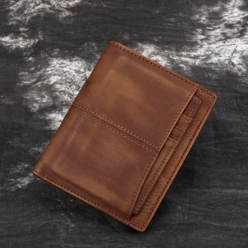 Paulson 9089 Bi-fold novčanik od prave kože, gornji sloj bikove kože, urbano minimalistički stil