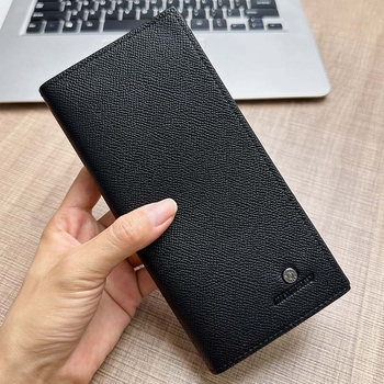 Ανδρικό μακρύ πορτοφόλι με πολλαπλά διαμερίσματα για κάρτες, PU δέρμα, πολύ λεπτό, μεγάλη χωρητικότητα, στυλ Business Elite, καθημερινή χρήση