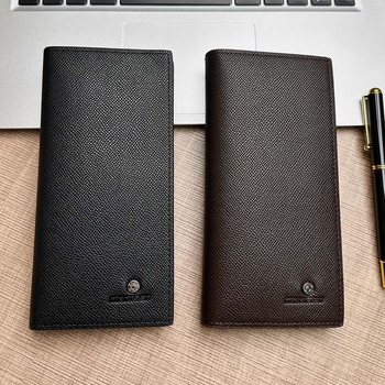 Ανδρικό μακρύ πορτοφόλι με πολλαπλά διαμερίσματα για κάρτες, PU δέρμα, πολύ λεπτό, μεγάλη χωρητικότητα, στυλ Business Elite, καθημερινή χρήση