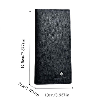 Ανδρικό μακρύ πορτοφόλι με πολλαπλά διαμερίσματα για κάρτες, PU δέρμα, πολύ λεπτό, μεγάλη χωρητικότητα, στυλ Business Elite, καθημερινή χρήση