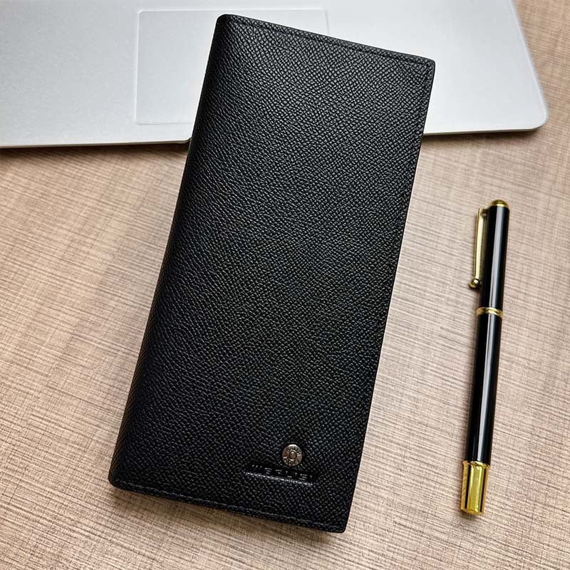 Ανδρικό μακρύ πορτοφόλι με πολλαπλά διαμερίσματα για κάρτες, PU δέρμα, πολύ λεπτό, μεγάλη χωρητικότητα, στυλ Business Elite, καθημερινή χρήση