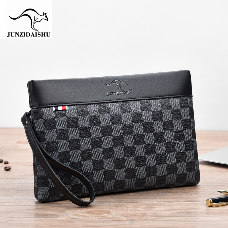 Muška clutch torba – PU koža, street trend stil, otporna na habanje, jednobojna podstava od poliester