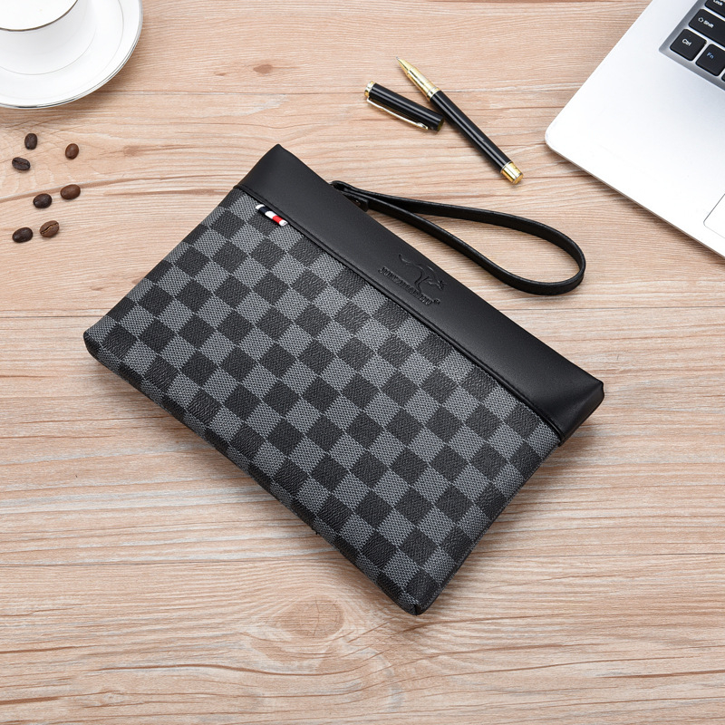 Muška clutch torba – PU koža, street trend stil, otporna na habanje, jednobojna podstava od poliester