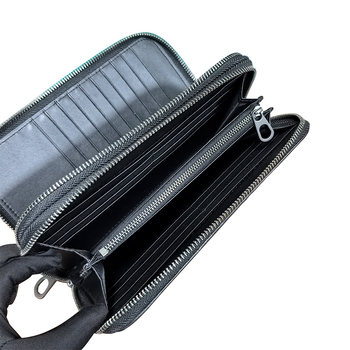 Ανδρικό δερμάτινο πορτοφόλι με φερμουάρ, αστικό στυλ, πρώτη στρώση βοδινού δέρματος, μεγάλη χωρητικότητα, προστασία από κλοπή και αδιάβροχο
