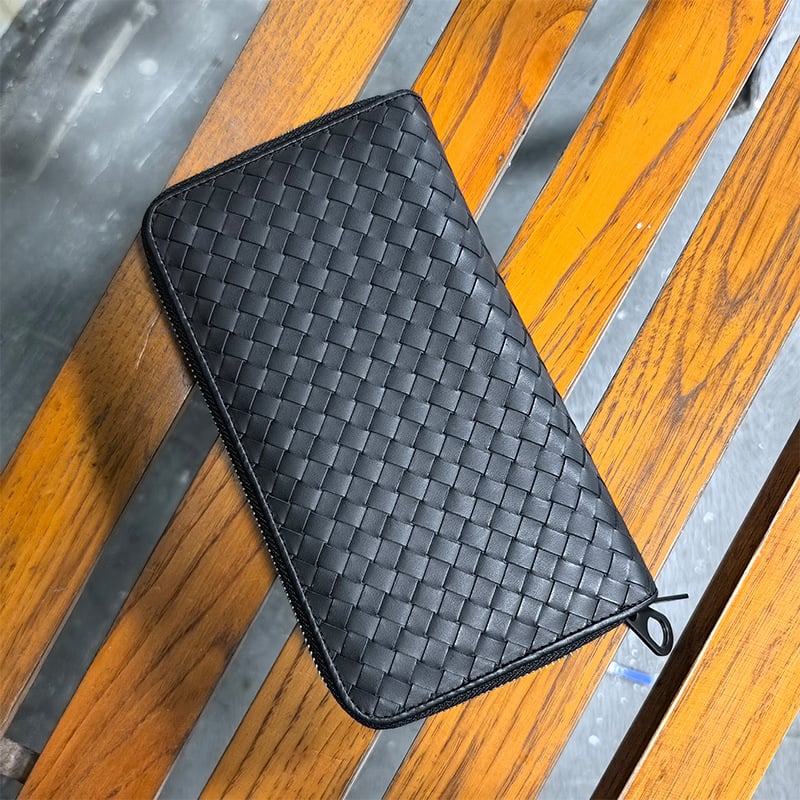 Ανδρικό δερμάτινο πορτοφόλι με φερμουάρ, αστικό στυλ, πρώτη στρώση βοδινού δέρματος, μεγάλη χωρητικότητα, προστασία από κλοπή και αδιάβροχο