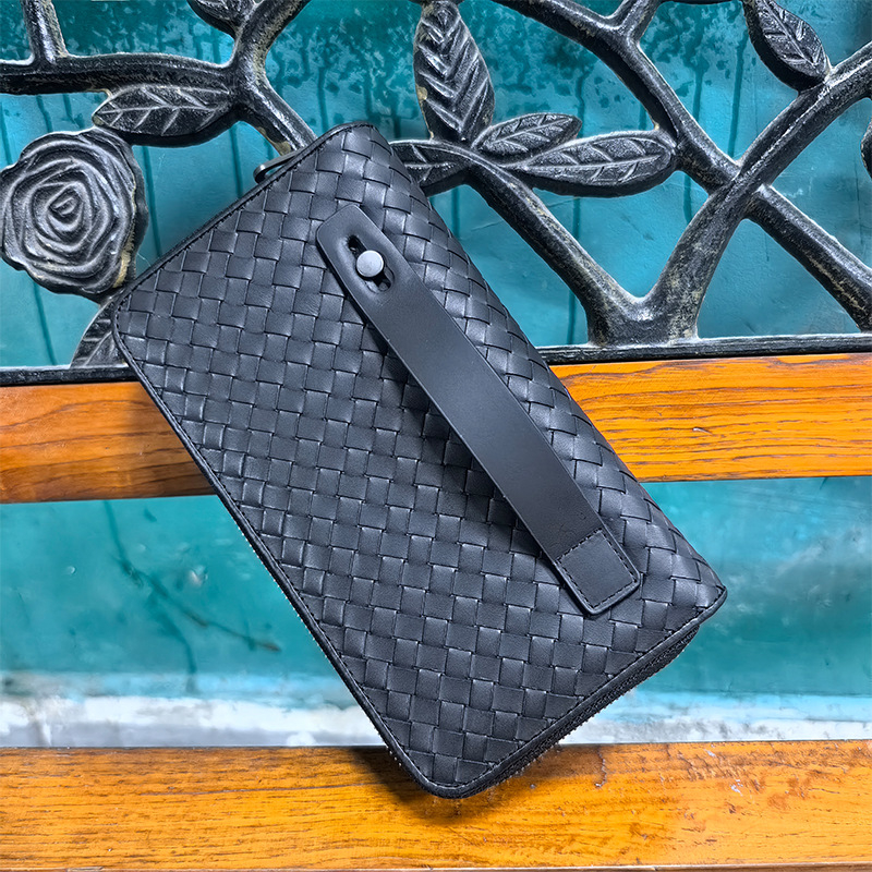 Ανδρικό δερμάτινο πορτοφόλι με φερμουάρ, αστικό στυλ, πρώτη στρώση βοδινού δέρματος, μεγάλη χωρητικότητα, προστασία από κλοπή και αδιάβροχο