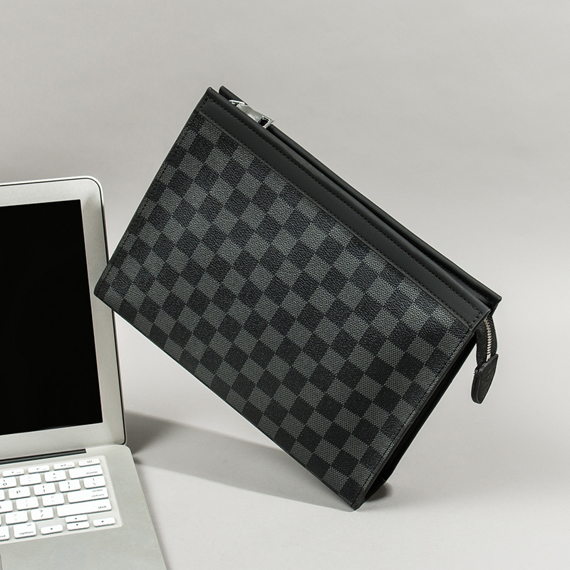 Muška clutch torba, karirani uzorak, najlonska podstava, vodootporna, za svakodnevnu upotrebu