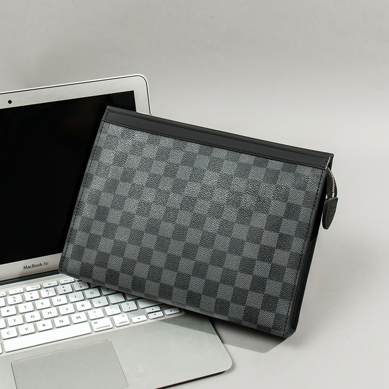 Muška clutch torba, karirani uzorak, najlonska podstava, vodootporna, za svakodnevnu upotrebu