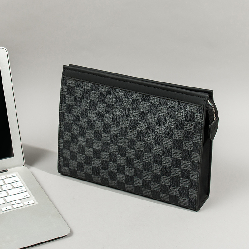 Muška clutch torba, karirani uzorak, najlonska podstava, vodootporna, za svakodnevnu upotrebu