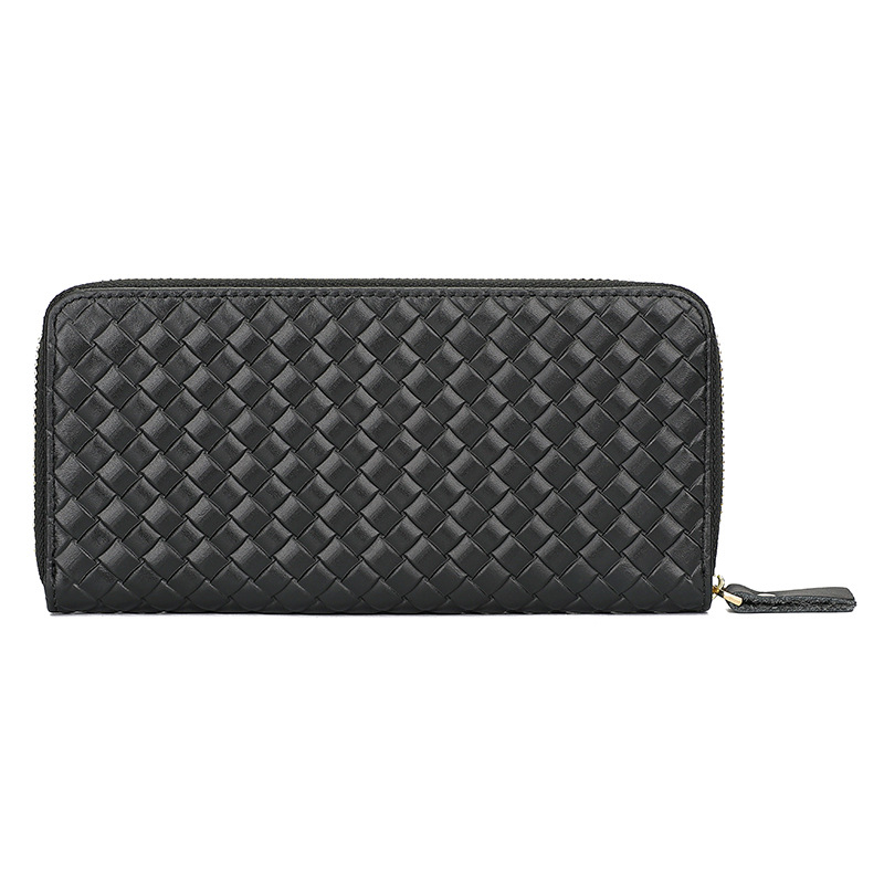 Kožna novčanik s tkanim reljefom, dugi clutch, višestruki pretinci za kartice i zaštita od krađe
