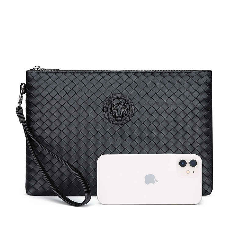 Muška PU kožna clutch torba, poslovni stil, podstava poliester, uzorak životinja