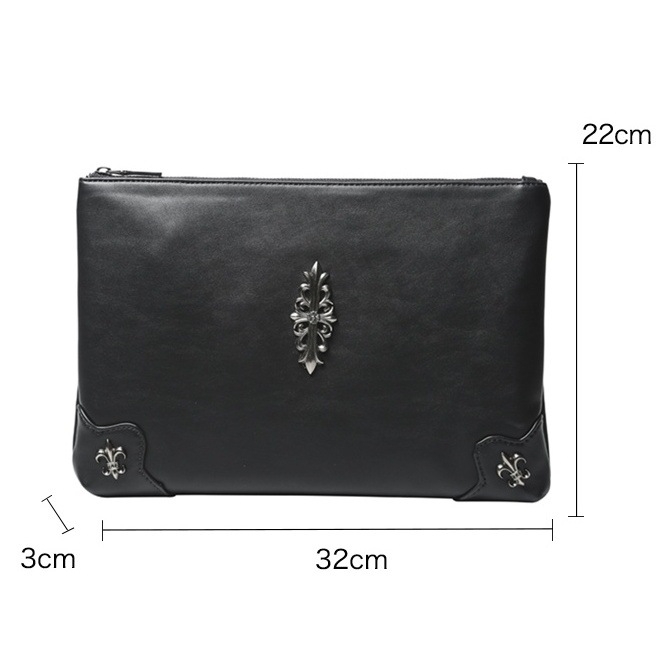 Muški PU clutch s rivet detaljima, lagan i izdržljiv, pogodan za 10-inčni prijenosnik, poliester podstava