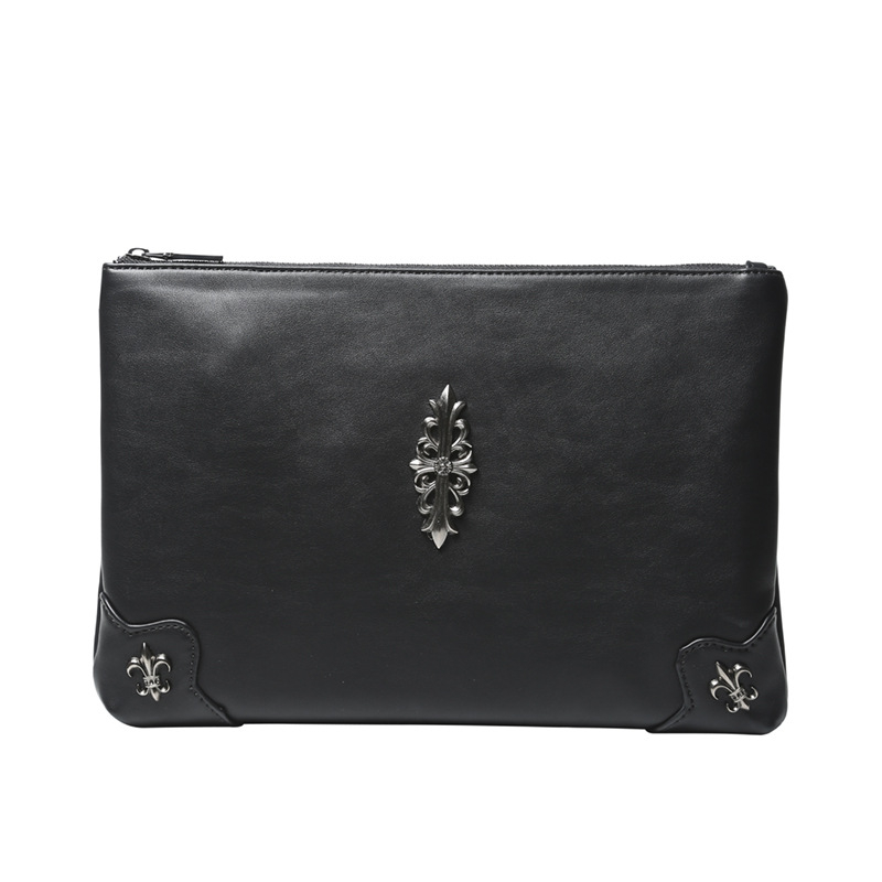 Muški PU clutch s rivet detaljima, lagan i izdržljiv, pogodan za 10-inčni prijenosnik, poliester podstava