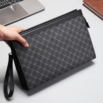 Muška klutch torba PVC – vodootporna, karirani uzorak, podstava od poliestera, Zi tong