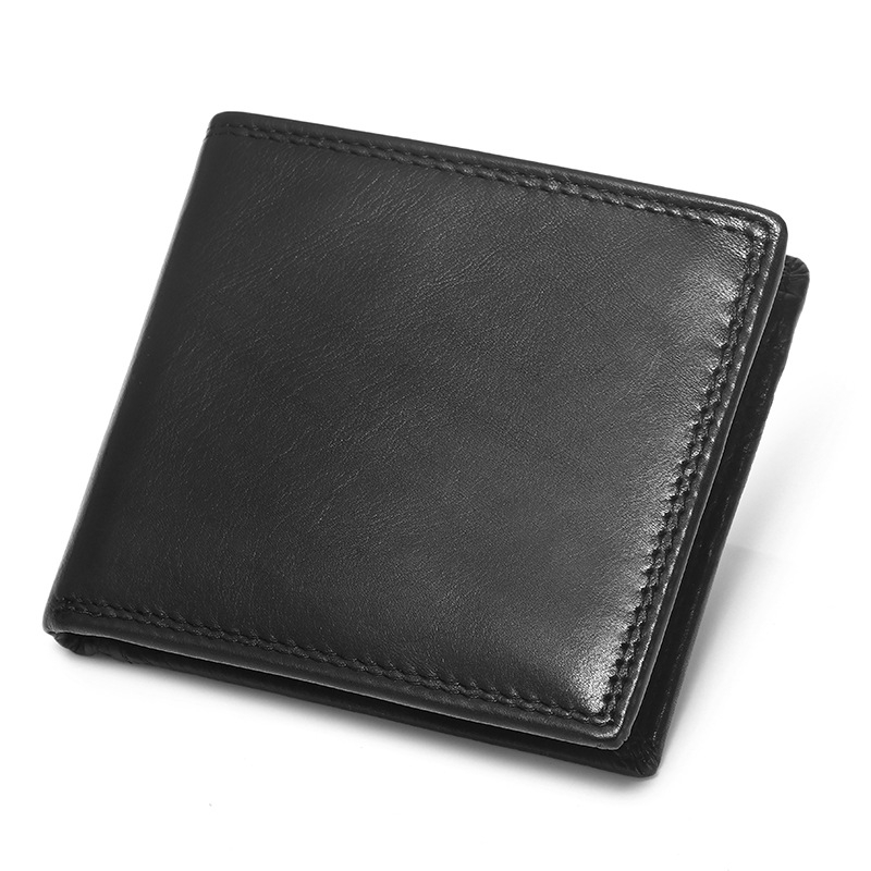 Muški kožni kratki novčanik s RFID zaštitom, protiv krađe, višestruki pretinci za kartice, sa zip zatvaračem